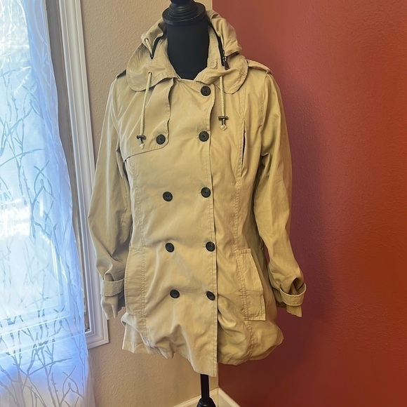 COMC Women Short Trench Pea Coat Jacket - Picture 1 of 8